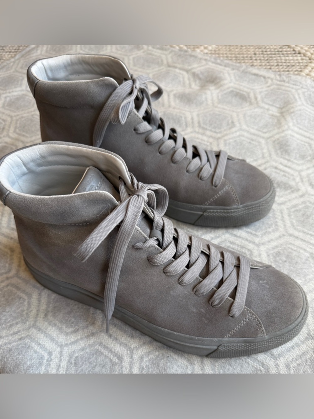 Rag & Bone RB1 High Top Sneakers Suede Haze Gray EU 44.5 US 11.5 Men’s Lace-Up - Picture 3 of 15